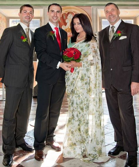 Celina Jaitley ties the knot Celina Jaitley, Amazing Wedding Ideas, Ethnic Sarees, Amazing Weddings, Indian Weddings, Wedding Service, Tie The Knots, The Knot, Indian Wedding