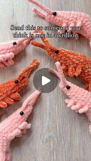 Alleshen Hamilton | GheeBeans Crafty on Instagram: "Next shrimp restock is May 15th at 6pm MDT! 🦐⏰  And yes these extra soft shrimps will be part of it! 😊 I’ve been wanting to try out the new skinny chenille yarn for so long which turned out to be perfect for making a squishy mini shrimp ❤️ They’re also a great alternative if you don’t like the feeling of acrylic yarn in your plushies!  Shrimp amigurumi pattern is by me   #oneinakrillion #shrimplover #plushiefriends #crustaceans #oneinamillion #handmadeisbetter #kawaiiamigurumi #kawaiiaesthetic #pinkaesthetic #shrimps #oceanlife #krill #shrimpsofinstagram #crochetlover #madeinmontana" Free Shrimp Crochet Pattern, Crochet Shrimp Free Pattern, Shrimp Amigurumi, Shrimp Crochet Pattern, Crochet Shrimp, Crochet Daisy, Chenille Yarn, Hungry Caterpillar, Crochet Lovers