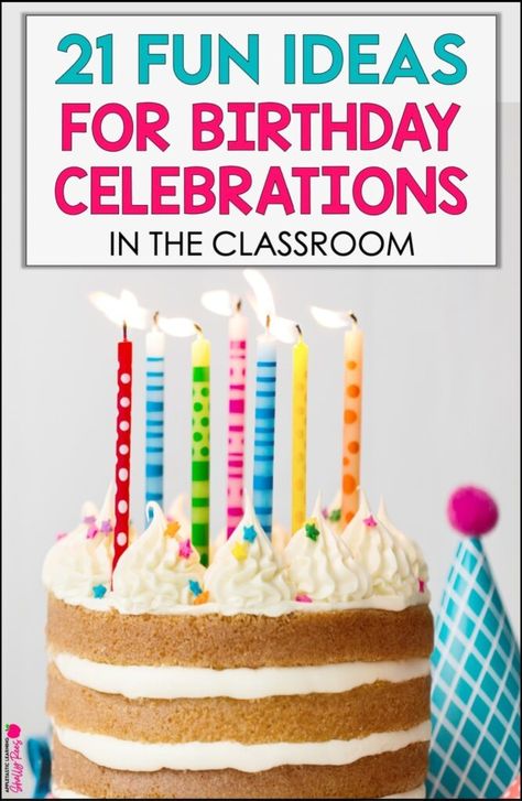 Looking for classroom birthday celebration ideas? Choose from these 21 fun classroom birthday ideas, including classroom printable, party, gifts from a teacher, treats, dance parties, party games, birthday certificates and cards, and more! Perfect for 2nd grade, 3rd grade, 4th grade, 5th grade, and all elementary students. Classroom Birthday Activities, Teacher Birthday Party Ideas, Teacher Birthday Party In Classroom, Classroom Birthday Ideas, Student Birthday Ideas, Teacher Birthday Party, Birthday Celebration Ideas, Student Birthday Gifts, Games Birthday