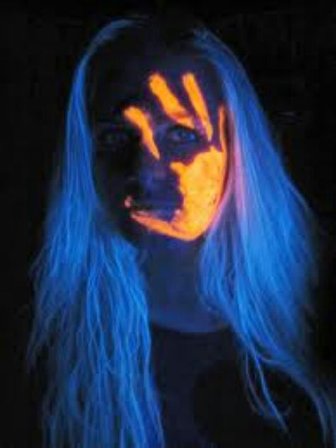 glow in dark people paint | Glow in the dark face paint | Easter Egg Hunt Crafts Glow In Dark Face Paint Ideas, Glow In The Dark Halloween Costumes, Glow In The Dark Face Paint, Glow In The Dark Face Paint Ideas, Glow In The Dark Makeup Ideas, Neon Face Paint Ideas Simple, Black Light Face Paint, Glow In The Dark Makeup, Glow Face Paint