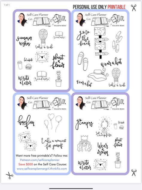 Freebie *In Memory of Victoria Thatcher* RIP | Self Care Planner Co. on Patreon Victoria Thatcher, Self Care Planner, Social Distance, Planner Girl, Sticker Set, Free Printables, Something To Do, Sticker Paper, Self Care