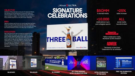 Michelob ULTRA - Signature Celebrations | Clios Clio Sport, Advertising Awards, Adidas Runners, Fan Engagement, Michelob Ultra, Culver City, Experiential, Work Hard, Social Media