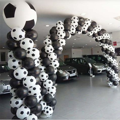 Online Shop High quality50pc 100pcs /lot New style Football Balloons Soccer balloon White color balloon party decorations Celebration | Aliexpress Mobile Soccer Balloons, Soccer Party Decorations, Balloon Party Decorations, Soccer Banquet, Football Boy, Football Balloons, Balloons Arch, Baby Boy Shower Party, Balloon Modelling