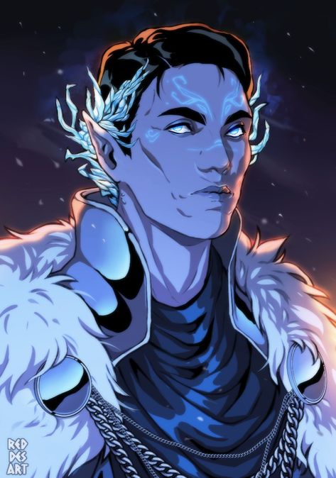 Winter Eladrin Male, Winter Eladrin, Frost Elf, Dnd Fey, Snow Elves, Dnd Elves, Male Elf, Elf Characters, Pathfinder Character