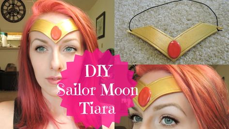 Moon Headband Diy, Sailor Moon Tiara, Moon Headband, Sailor Moon Halloween, Sailor Moon Party, Sailor Moon Crafts, Moon Tiara, Sailor Moon Birthday, Sailor Moon Costume