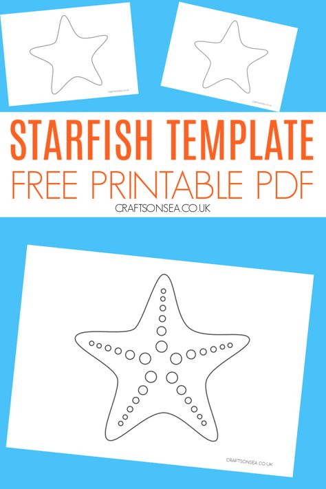 Starfish Template: FREE Printable PDF Under The Sea Animals Printable, Starfish Printable Free, Under The Sea Templates Free Printable, Star Fish Template Free Printable, Starfish Template Free Printable, Starfish Craft Preschool, Star Fish Craft, Starfish Facts, Starfish Printable