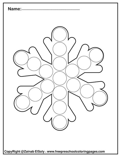 Dot Market Printable, Snowflakes Art For Toddlers, Winter Dot To Dot Free Printable, Winter Do A Dot Printables Free, Dot Painting Coloring Pages, Winter Art Crafts For Toddlers, Winter Dot Marker Printables Free, Toddler Christmas Worksheets, Winter Dot Painting Free Printable