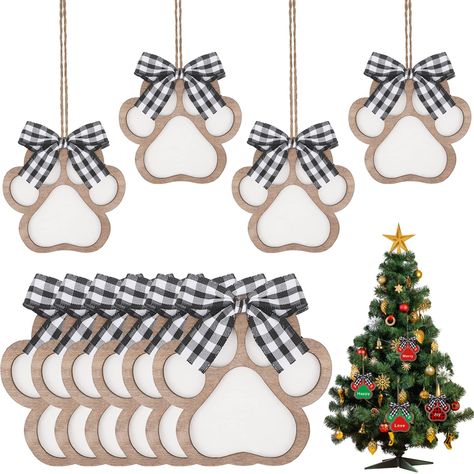 PRICES MAY VARY. What you will receive: there are 10 pieces of paw shaped wood hanging in the package for you, sufficient quantity for you to choose and match, can meet your diverse crafts needs; You can also share with your friends or family to enjoy handmade fun Enjoy the DIY Fun: dog paw ornaments bulk are blank in the middle, you can write or draw on them, or write your dog's name on them, you can use dog paw ornaments to make DIY keepsake pieces or gifts, just enjoy the DIY process and crea Diy Craft Christmas, Christmas Embellishments, Paw Ornament, Diy Crafts Christmas, Dog Tree, Craft Christmas, Wooden Dog, Dog Christmas Ornaments, Office Christmas Decorations