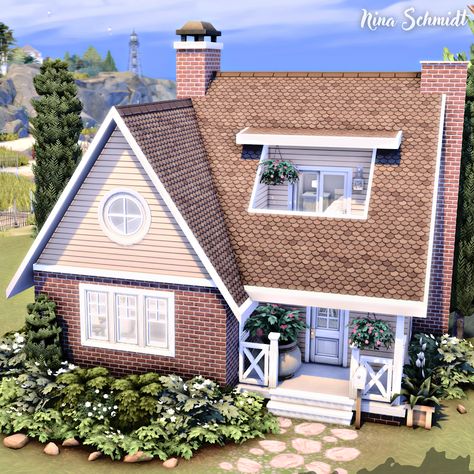 Base Game + Cats & Dogs Brindleton Bay, Starter House, Sims 4 Speed Build, Sims 4 House Building, Sims 4 House Design, Casas The Sims 4, Sims Building, Sims House Plans, Sims House Design