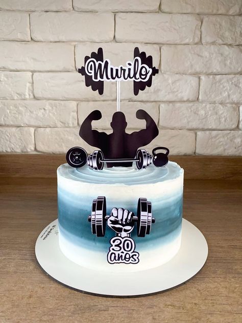 Gym Cake Design, Bolo Academia, Bolo Crossfit, Fitness Cake, Gym Cake, Cake For Husband, Cute Photo Poses, Bolo Fit, Birthday Cake Pops