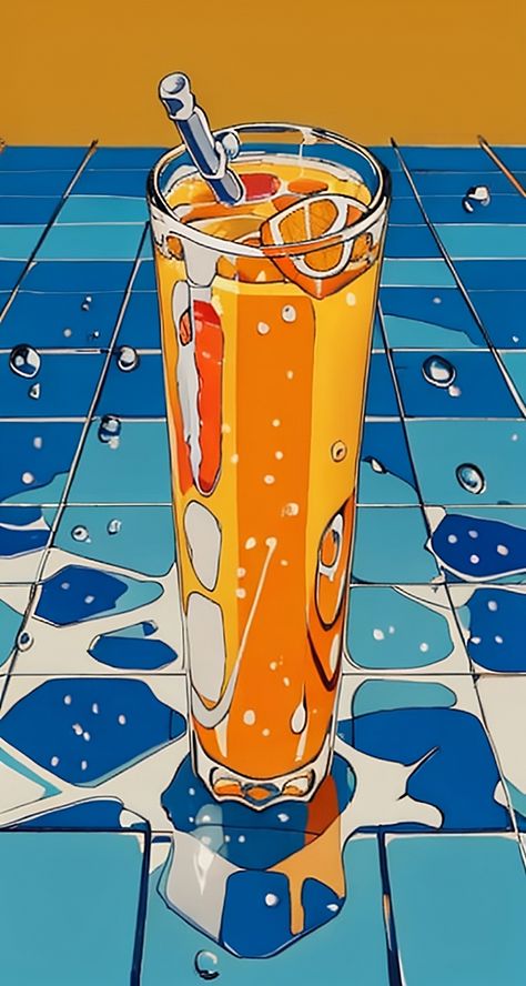 Glass Of Orange Juice Drawing, Orange Juice Drawing, Orange Juice Illustration, Orange Juice Art, Orange Juice Design, Orange Juice Aesthetic, Juice Drawing, Orange Stuff, Glass Of Orange Juice