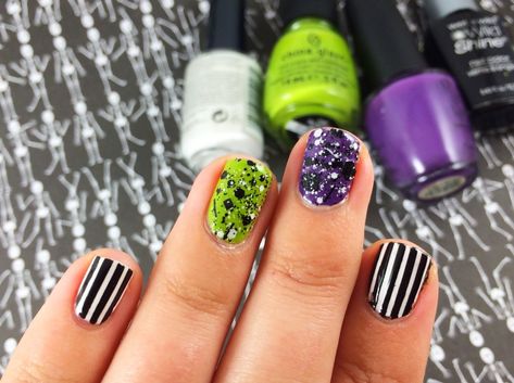 Short Beetlejuice Nails Simple, Beetlejuice Short Nails, Beetlejuice Nails, Hollywood Forever Cemetery, My Favorite Movies, Striped Suit, Beetlejuice Beetlejuice, Fall Gel Nails, Street Nails