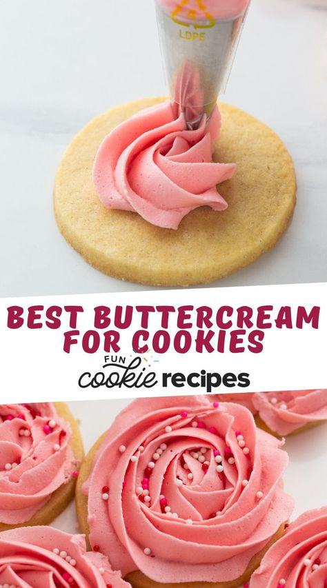 Buttercream Frosting Recipe For Cookies, Buttercream For Cookies, Buttercream Frosting For Cookies, Frosting For Cookies, Buttercream Frosting Cookies, Sugar Cookie Frosting Recipe, Cookie Frosting Recipe, Decorating Sugar Cookies, Buttercream Cookies