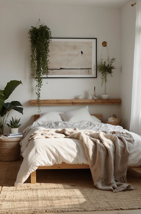 Scandi Bedroom Ideas, Boho Spa, Interior Japanese Style, Nordic Style Bedroom, Minimalist Bedrooms, Practical Home Decor, Scandi Bedroom, Room Scandinavian, Bilik Idaman