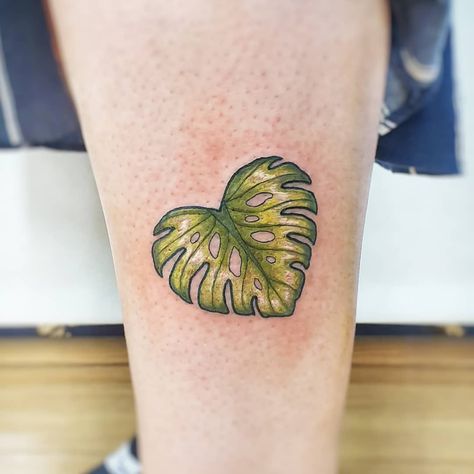 Monstera Tattoo, Plant Tattoos, Plant Tattoo, Leaf Drawing, Monstera Leaf, Heart Tattoo, Color Tattoo, Leaf Tattoos, Paw Print Tattoo