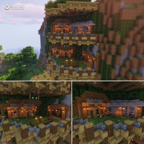 Minecraft Villager Breeding House, Minecraft Mountain Village, Minecraft Village Houses, Minecraft Mountain Base, Chalet Minecraft, Blueprints Minecraft, Minecraft Mountain, Houses Blueprints, Construction Minecraft