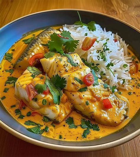 Fish With Coconut Milk Recipe, Coconut Milk Recipes, Coconut Milk Curry, Fish Curry, Curry Dishes, Food Tasting, Fish Fillet, Recipes From Heaven, Seafood Dishes