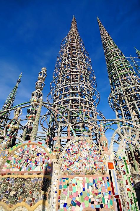 #993: Watts Towers of Simon Rodia, Watts Watts Towers Los Angeles, Watts Towers, California Camping, Cali Life, Pinterest App, All Things Beautiful, Beautiful Journals, California Art, Found Objects