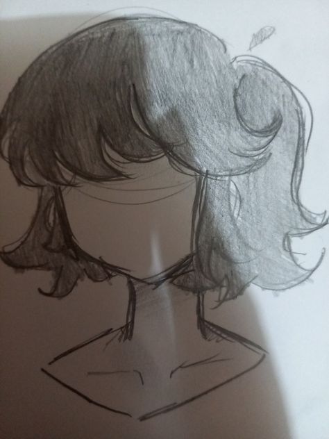 Bob Drawing Hair, Hair Reference Drawing Short, Easy Hair Sketches For Beginners, Cute Short Hair Drawing, How To Draw Cute Hair, Short Hair Ideas Drawing, Short Hair With Bangs Drawing, Fairy Hair Drawing, Curly Short Hair Drawing