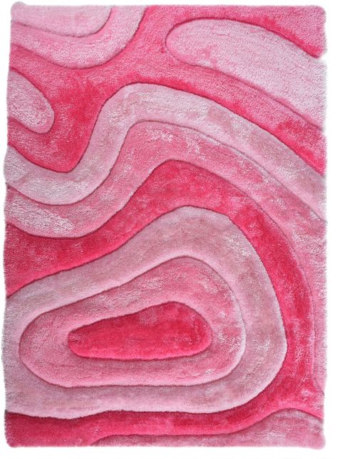 The Bayou Area Rug is a thick, lush shag that feels great under foot! Pink Summer Decor, Cool Pink Chair, Pink Lighting Bedroom, 80s Glam Home Decor, Cheap Cute Apartment Decor, Red And Pink Rug, Pink And Black Rug, Pink Glam Decor, Pink And Red Rug