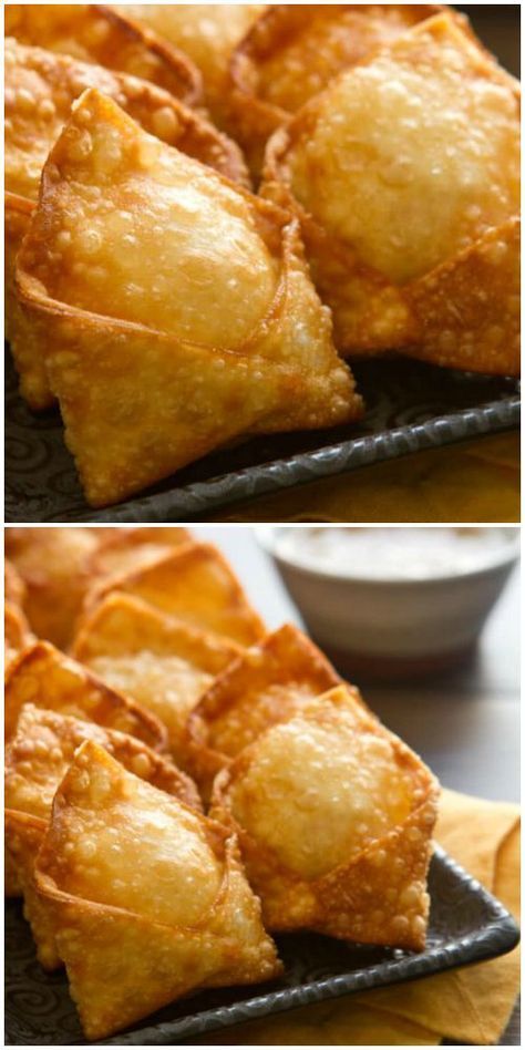 Homemade Crab Rangoon, Crab Appetizer, Rangoon Recipe, Crab Rangoon Recipe, Cibo Asiatico, Wonton Recipes, Crab Rangoon, Easy Chinese Recipes, Love Party