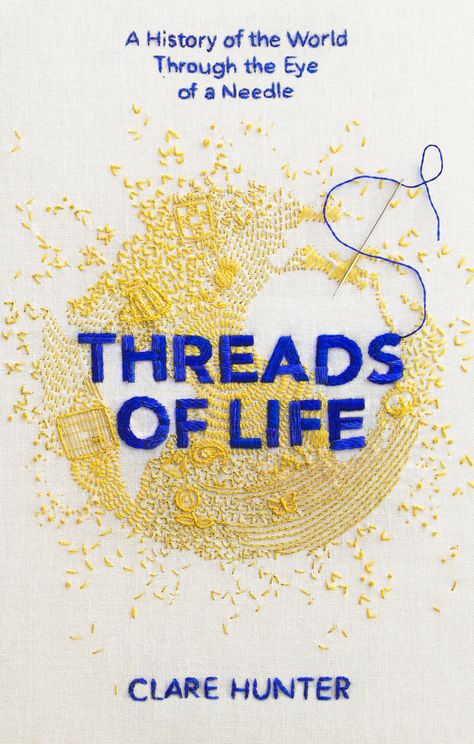 Threads of Life — Maricor/Maricar Textile Book Cover, Thread Graphic Design, Sewing Graphic Design, Embroidery Poster, Maricor Maricar, Embroidery Typography, Embroidery Branding, Moving Books, Embroidery Workshop