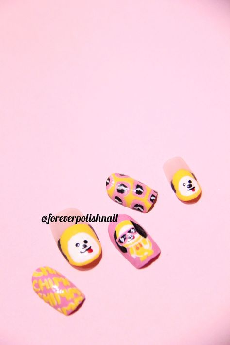 Army Nails, Kpop Nails, Bts Bt21, Art Kawaii, Trendy Nails, Bts Wallpaper, Fake Nails, Nail Art Designs, Beauty Makeup