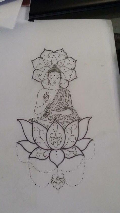 Lotus Buddha, Tattoo Lotus, Buddhist Tattoo, Buddha Tattoo Design, Polynesian Tattoos, Buddha Tattoos, Kunst Tattoos, Buddha Tattoo, Buddha Art Painting