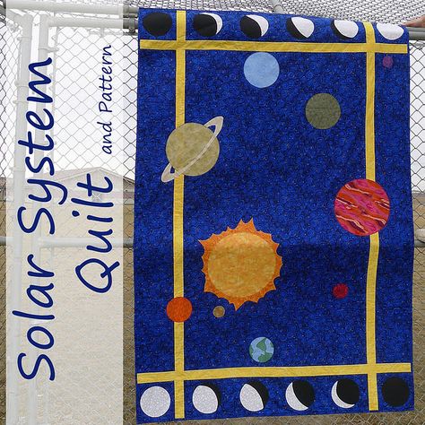 solar system quilt #pattern Solar System Quilt, Colorful Quilts Patterns, Quilts For Boys, Space Quilt, Map Quilt, Kid Quilts, Quilts For Kids, Nursery Quilt, Baby Quilt Ideas