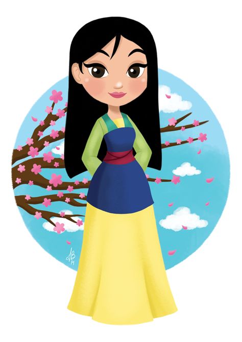 Disney Characters Mulan, Mulan Birthday, Disney Princess Mulan, Snow White Art, Pocahontas Disney, Princess Mulan, Princess Pocahontas, Beautiful Character, Kawaii Disney