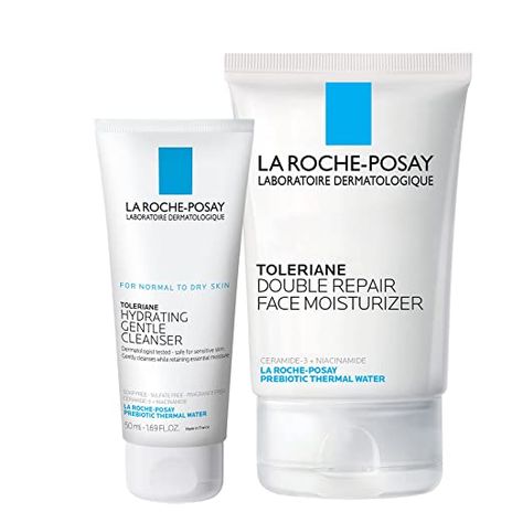 La Roche-Posay Double Repair Moisturizer Full Size with Travel Size Mini Toleriane Hydrating Gentle Cleanser Daily Moisturizer Face, Spf Moisturizer, Moisturizer Face, Travel Skincare, Xmas Wishlist, Hydrating Cleanser, Lightweight Moisturizer, Moisturizing Face Cream, Oil Free Moisturizers