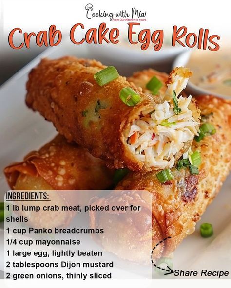 Crab Beignets Recipe, Lump Crab Meat, Seafood Dish Recipes, Homemade Chinese Food, Lump Crab, Delicious Seafood Recipes, Crab Cake, Egg Roll Recipes, Easy Seafood