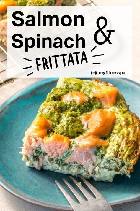 Getting a dose of omega-3 fatty acids in your first meal is a surefire healthy way to start the day. This salmon & spinach frittata is smooth from Greek yogurt and a flavorful with a dollop of Dijon mustard. #MyFitnessPal #breakfastrecipes #salmon #salmonrecipes #frittata #healthyfrittata #lowcaloriefritatta #salmonfritatta #healthybreakfastrecipes #healthybreakfast #greekyogurt #omega3s #spinach #lowcarb #Breakfast Salmon Frittata, Healthy Frittata, Spinach Benefits, Spinach Frittata, Salmon Spinach, Healthy Oatmeal Recipes, Spinach Egg, High Protein Low Carb Recipes, Frittata Recipes