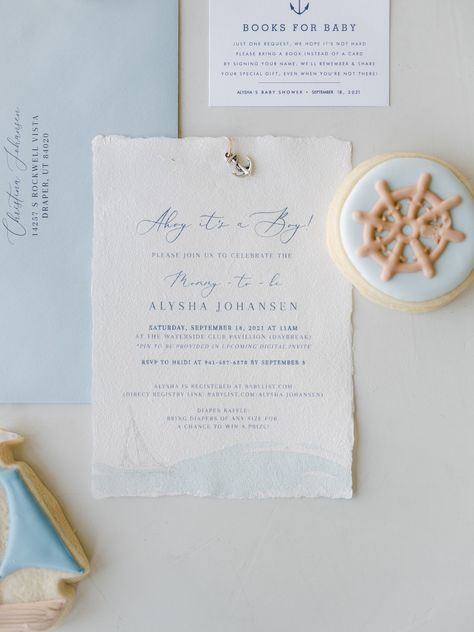 Sailboat Baby Shower Theme, Ahoy Its A Boy Baby Shower Ideas, Coastal Baby Shower Theme, Nautical Baby Shower Ideas, Sailor Baby Shower Theme, Nautical Baby Shower Boy, Baby Shower Nautical, Sailor Baby Showers, Backyard Baby Showers