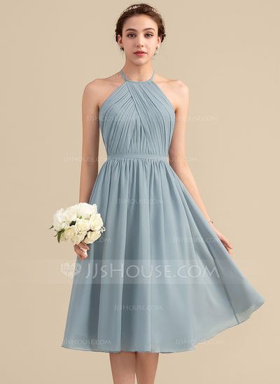 [US$ 100.00] A-Line/Princess Scoop Neck Knee-Length Chiffon Bridesmaid Dress With Ruffle (007153362) High Low Bridesmaid Dresses, Princess Bridesmaid Dress, Tea Length Bridesmaid Dresses, Bridesmaid Robes Floral, One Shoulder Bridesmaid Dresses, One Shoulder Bridesmaid, Sleeveless Bridesmaid Dresses, Ruffle Fabric, Mermaid Bridesmaid Dresses