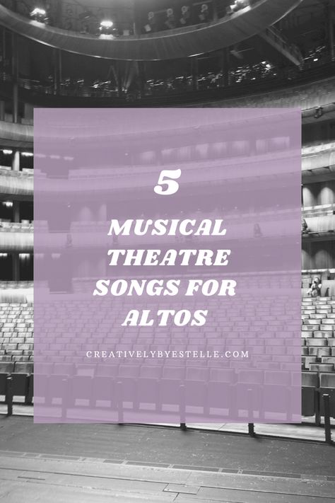 Alto Singers, Songs For Altos, Musical Theatre Audition, Songs For Women, Theatre Audition, Musical Theatre Songs, Singing Auditions, Audition Songs, Great Songs