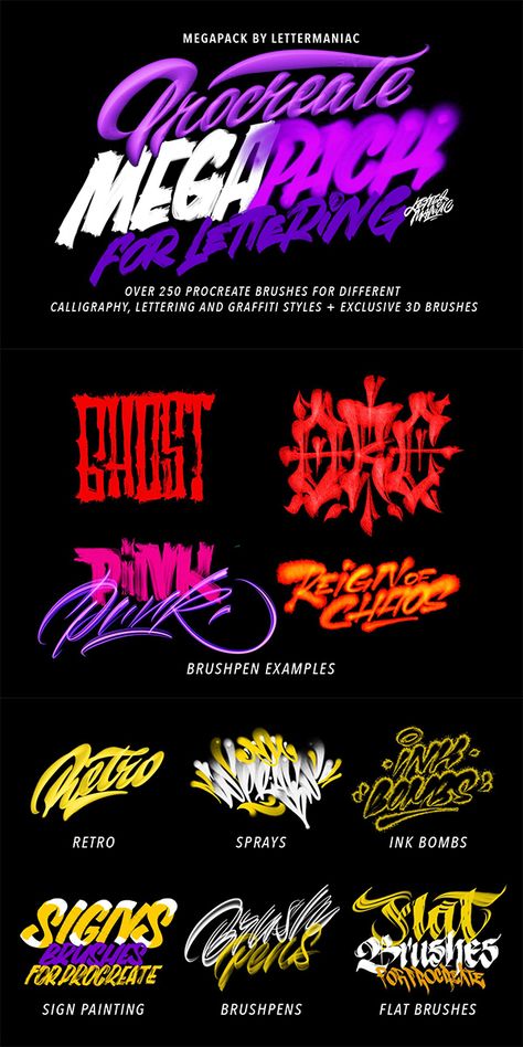 26 Best Lettering Procreate Brushes via @muhammadfaisal via @muhammadfaisal Procreate Lettering Brushes Free, Procreate Fonts Free, Procreate Typography, Brush Lettering Font, Business Card Fonts, Marker Font, Fonts Procreate, Procreate Fonts, Font Brush