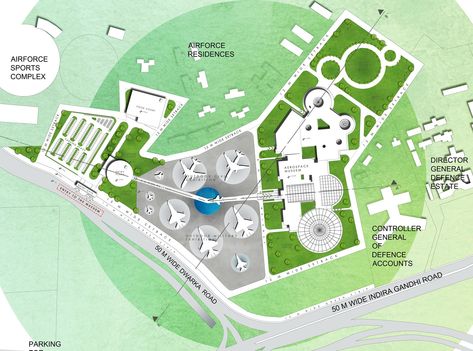 Thesis project of Architecture based on creating a space for aviation sector of the country Aviation Museum Architecture, Aviation Architecture, Aerospace Museum, Museum Plan, Sports Complex, Graduation Project, Museum Architecture, Site Plan, Case Study