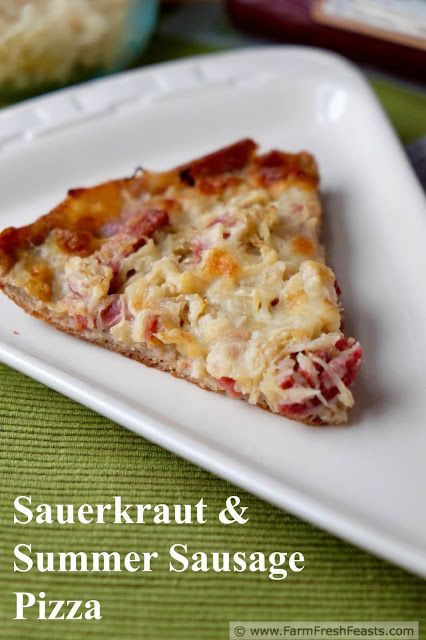 Recipes Using Summer Sausage, Sauerkraut Pizza Recipe, Sauerkraut Pizza, Polish Sausage And Sauerkraut, Hamburger Summer Sausage, Saurkraut And Sausage, Smoked Sausage Sauerkraut And Potatoes, Sausage Potato And Sauerkraut, Fresh Polish Sausage And Sauerkraut