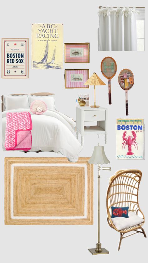 #myfirstshuffle Beachy Room Aesthetic, Beachy Room, Yacht Racing, Room Aesthetic, Boston Red Sox, New Room, Dorm Room, Bedroom, Red