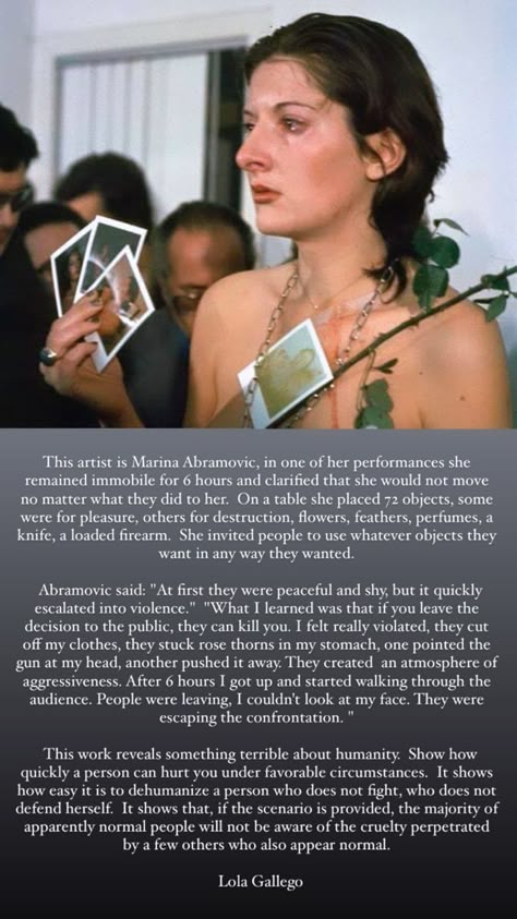 Marina Abramovic, Human Decency, Get Educated, The More You Know, The Message, Faith In Humanity, Pretty Words, Performance Art, Art History