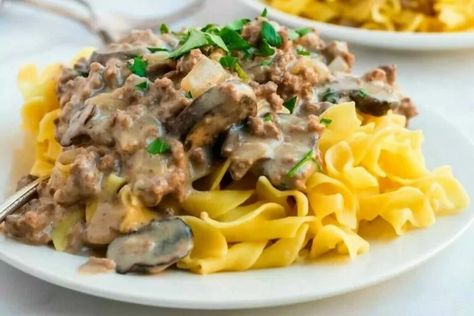 Poor Mans Stroganoff, Poor Man’s Stroganoff, Poor Man’s Beef Stroganoff, Whole30 Recipes Lunch, Easy Ground Beef Stroganoff, Teriyaki Steak, Man Recipes, Ground Beef Stroganoff, Easy Whole 30 Recipes