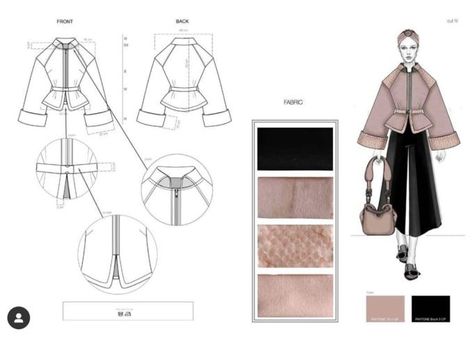 Technical Illustrations, Fashion Sketchbook Inspiration, Fashion Portfolio Layout, 포트폴리오 레이아웃, Fashion Design Books, Flat Pattern, Fashion Design Sketch, Clothing Sketches, Technical Clothing