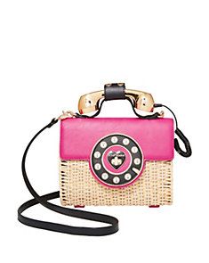 BETSEYS WICKER PHONE BAG Kawaii Purse, Betsey Johnson Clothes, Spice It Up, Handbag Collection, Betsey Johnson Dresses, Novelty Bags, Wireless Speaker, Betsey Johnson Bags, Betsy Johnson