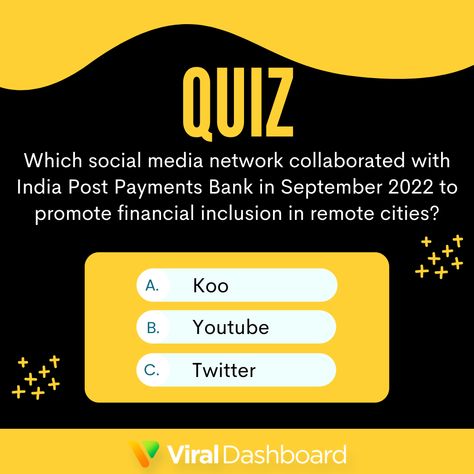 Its Quiz Time! Write your answer in comment section.. Follow us on social media for more updates #socialmediaquiz #ViralDashboard Quiz Social Media Post, Social Media Advert, Follow Us On Social Media, Quiz Time, Financial Inclusion, Trivia Quiz, Choice Questions, Social Media Network, Computer Technology