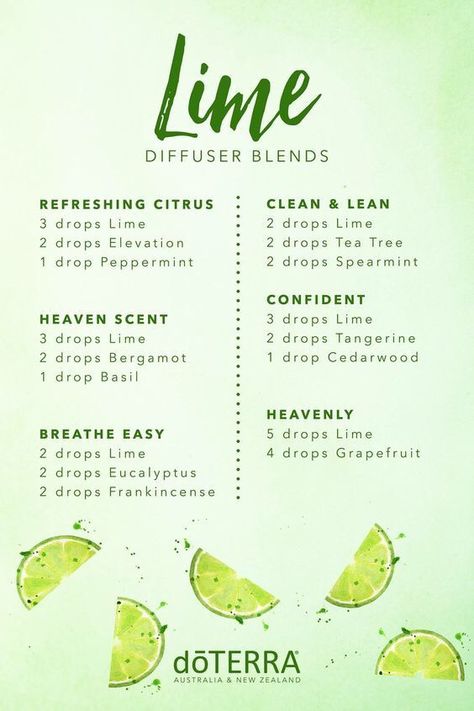 Doterra Blends, Doterra Diffuser Blends, Doterra Oil, Doterra Essential Oils Recipes, Essential Oil Diffuser Blends Recipes, Lime Essential Oil, Essential Oil Diffuser Recipes, Oil Diffuser Recipes, Essential Oil Mixes