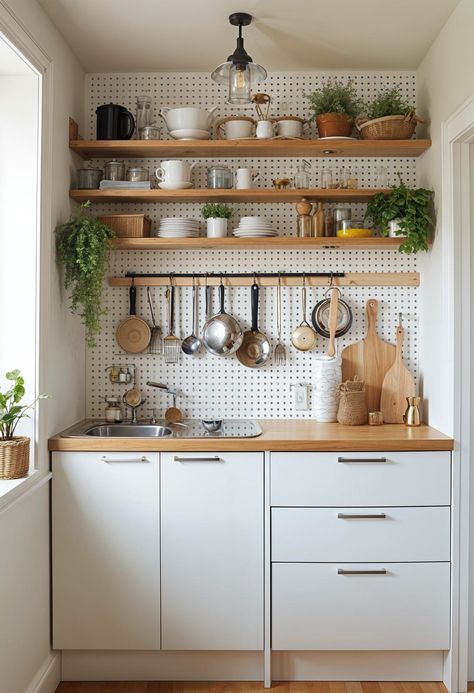 20 Genius Tiny Kitchen Ideas for Small Apartments 41 Small Organized Kitchen, Extremely Small Kitchen Ideas, Tiny Home Interior Ideas Space Saving, Small Aesthetic Kitchen, Tiny Boho Kitchen, Small Places Ideas Tiny Apartments, Low Budget Kitchen Remodel, Tiny Garden Ideas Backyards, Tiny Kitchen Design Small Apartments