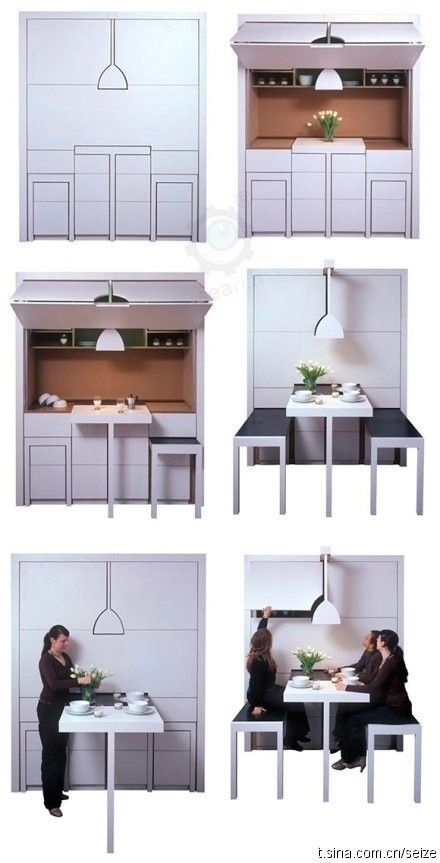 Kitchen Furniture Design Space Saving, Cupboard Wall, Kitchen Surface, Small Cupboard, Multipurpose Furniture, Convertible Furniture, Compact Living, Small Places, Smart Furniture