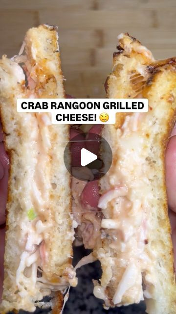 Rileys Stupid Recipes on Instagram: "THE BEST CRAB RANGOON GRILLED CHEESE MELT EVER. 🤤 Riley’s Stupid recipes   I’ve always wanted to make something like this and it was worth it. I’m giving it a solid 10/10 if you like crab Rangoon’s and grilled cheese then this sandwich is right up your alley. Make sure you don’t accidentally add a mountain of salt like I did on my first try. If you give it a try let me know and follow for me 😊 love you. 🖤  Ingredients Everything bagel sourdough  Butter Mozzarella cheese Crab meat Imitation crab meat Garlic powder Green onion  Worcestershire sauce Light soy sauce Sweet chili sauce  Sriracha  #grilledcheese #crabrangoon #sandwiches  #foodinstagram #foodblog #foodgram #foodislove #homecooking #foodlove #homemadefood #comfortfood #easycooking #foodiegram Everything Bagel Sourdough, Cheese Melt, Crab Rangoon, Grilled Cheese Recipes, Sweet Chili Sauce, Green Onion, Everything Bagel, Sweet Chili, Crab Meat