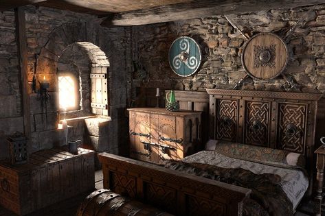 Medieval Bedroom, Castle Bedroom, Medieval Decor, Fantasy Bedroom, Medieval Aesthetic, Fantasy Rooms, Castles Interior, Medieval Houses, Medieval Fashion